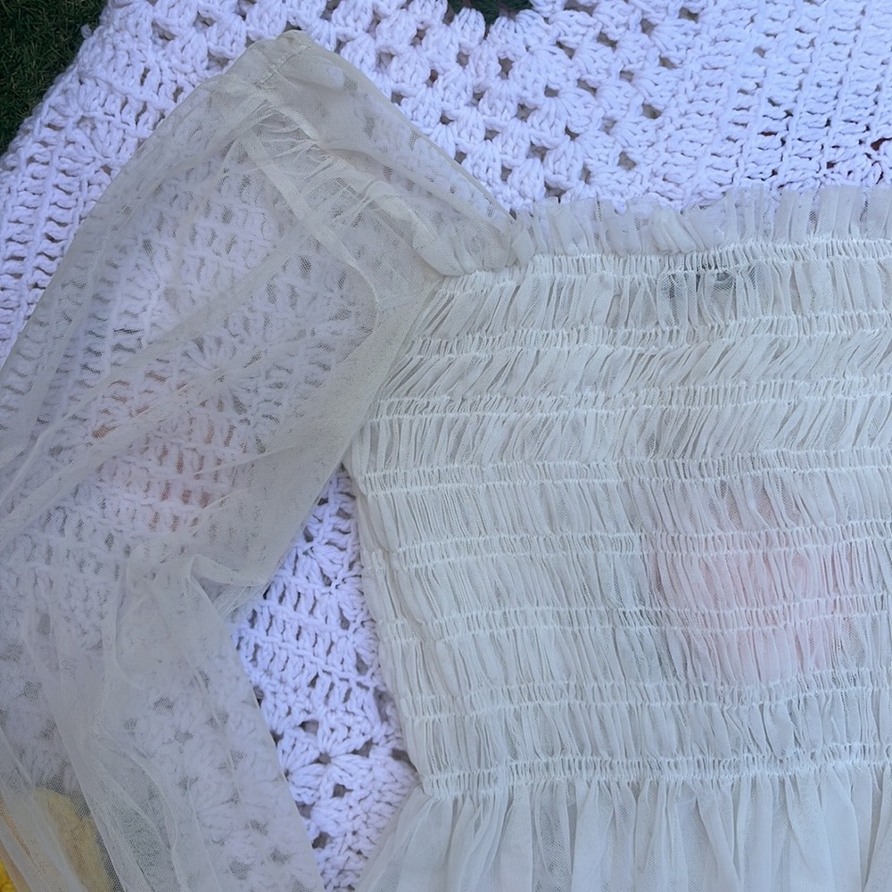 Sheer Ruffled stretchy top - Picture 2 of 3